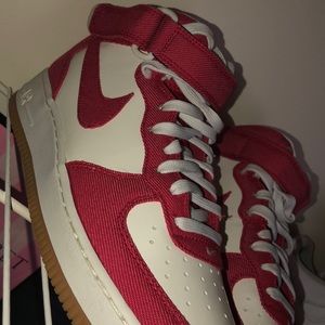 Red Nike Air Force 1’s.